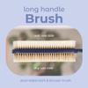 MainBasics Back Scrubber for Shower  Long Handle Dual-Sided Brush for Body Wash & Scrubbing with Exfoliating & Soft Bristles (Ultramarine, Plastic) view 2