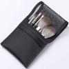 Feiyxu Makeup Brushes Set 5PCS Double Ended Portable Mini Cosmetic Brushes Kit for Foundation, Eyeshadow, Blush Make Up Brushes,w/Pouch view 3