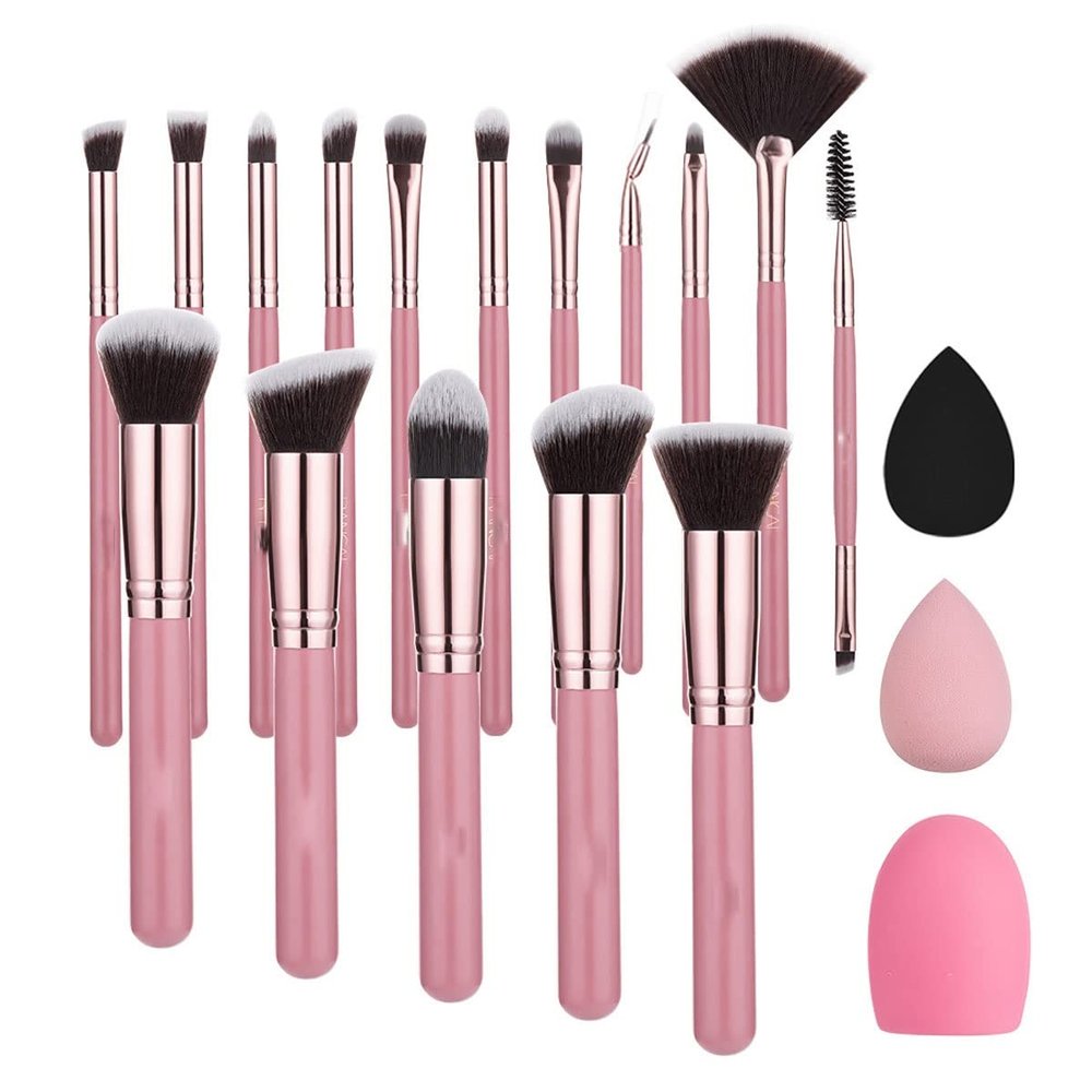 Feiyxu Makeup Brush Set 16pcs Makeup Brushes Set Premium Synthetic Foundation Brushes Blending Face Powder Eye Shadow Concealer Make Up Brushes Set,Eyeliner Brushes