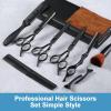 11Pcs Professional Hair Scissors Set,Stainless Steel Barber Supplies Including Straight Shears, Thinning Shears, and Hair Thinning Knife Multifunctional Salon Tools and Gifts for Friends and Family view 2
