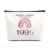 30th Birthday Gifts for Her Makeup Bag 30th Birthday Decorations for Women Boho Rainbow 30 Year Old Birthday Gifts for Women Her Daughter Sister Bestie Making The World A Better Place Since 1995 view 1