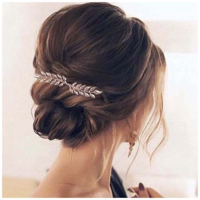 Yheakne Leaf Wedding Hair Comb Gold Hair Comb Barrette Metal Bridal Hair Clips Headpieces Decorative Head Comb Headwear Branch Leaf Hair Piece Bride Hair Accessories for Women and Girls (Gold)