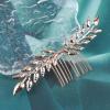 Yheakne Leaf Wedding Hair Comb Gold Hair Comb Barrette Metal Bridal Hair Clips Headpieces Decorative Head Comb Headwear Branch Leaf Hair Piece Bride Hair Accessories for Women and Girls (Gold) view 3