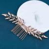Yheakne Leaf Wedding Hair Comb Gold Hair Comb Barrette Metal Bridal Hair Clips Headpieces Decorative Head Comb Headwear Branch Leaf Hair Piece Bride Hair Accessories for Women and Girls (Gold) view 4