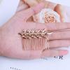 Yheakne Boho Leaf Hair Comb Gold Hair Comb Barrette Metal Leaf Side Comb Headpieces Decorative Head Comb Headwear Branch Leaf Hair Piece Bride Hair Accessories for Women and Girls (Gold) view 4
