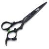 AXEMOORE 6 Inch Hair Stylist Barber Scissors, Black, 440C Stainless Steel, Ergonomic, Compact view 1