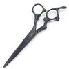 AXEMOORE 6 Inch Hair Stylist Barber Scissors, Black, 440C Stainless Steel, Ergonomic, Compact view 3