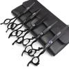 6+7 inch hair stylist barber scissors black plate dragon 440C hairdressing cutting scissors+thinning scissors (5PC) view 1