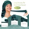 BONNET QUEEN Braid Bonnet Silk Bonnet Foldable Extra Long Wrap for Braids Satin Bonnets with Tie Band Long Sleep Cap, Dark Green view 2