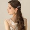 Yheakne Boho Leaf Hair Comb Silver Hair Comb Barrette Metal Leaf Side Comb Headpieces Decorative Head Comb Headwear Branch Leaf Hair Piece Bride Hair Accessories for Women and Girls (Silver) view 2