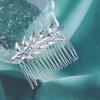 Yheakne Boho Leaf Hair Comb Silver Hair Comb Barrette Metal Leaf Side Comb Headpieces Decorative Head Comb Headwear Branch Leaf Hair Piece Bride Hair Accessories for Women and Girls (Silver) view 3