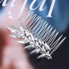 Yheakne Boho Leaf Hair Comb Silver Hair Comb Barrette Metal Leaf Side Comb Headpieces Decorative Head Comb Headwear Branch Leaf Hair Piece Bride Hair Accessories for Women and Girls (Silver) view 4