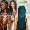 BONNET QUEEN Bonnet for braids Silk Bonnet Extra long satin bonnet For Sleeping Hair Bonnet For Locs With Tie Band Darkish Green view 4