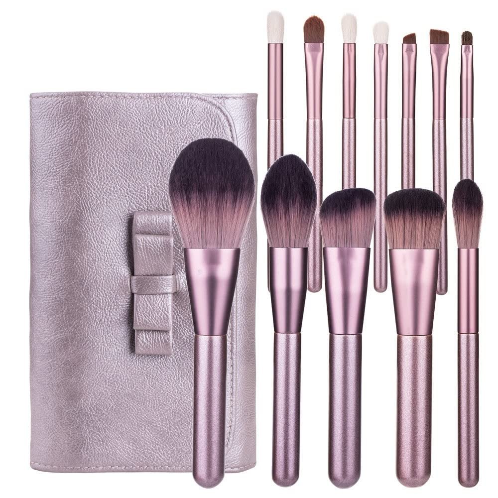 Feiyxu 12Pcs Professional Makeup Brushes Set Large Fluffy Powder Foundation Eye Shadow Blending Cosmetic Beauty Tools Kit