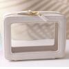 SANHECUN Toiletry bag waterproof cosmetic organizer with handle large opening for travelling car organizer (White) view 2
