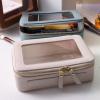 SANHECUN Toiletry bag waterproof cosmetic organizer with handle large opening for travelling car organizer (White) view 3