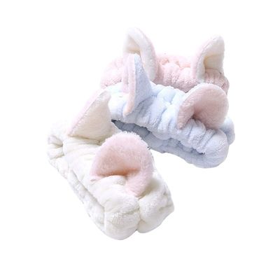Mobestech 3pcs Cat Ear Makeup Headband Cute Cotton Hair Accessories for Skincare and Face Washing Comfortable Elastic Design and