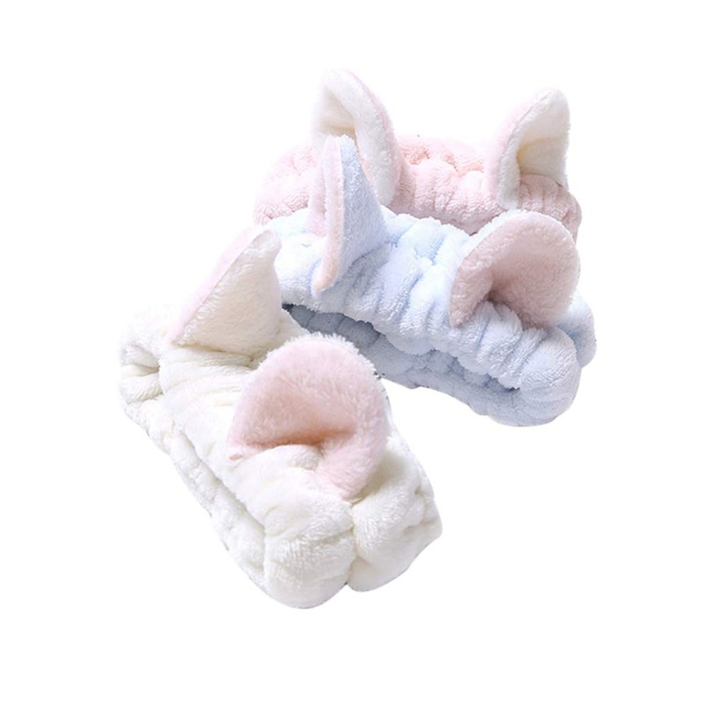 Mobestech 3pcs Cat Ear Makeup Headband Cute Cotton Hair Accessories for Skincare and Face Washing Comfortable Elastic Design and