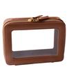 SANHECUN Toiletry bag waterproof cosmetic organizer with handle large opening for travelling car organizer (Brown) view 1