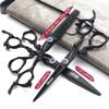 6+7 inch hair stylist barber scissors black plate dragon 440C hairdressing cutting scissors+thinning scissors (3PC) view 2