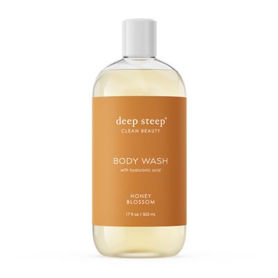 Deep Steep Body Wash, Honey Blossom, 17 oz  Hydrating Shower Gel with Hyaluronic Acid, Shea Butter, Aloe Vera & Argan Oil  Vegan, Clean Beauty, Clean & Refreshed Skin