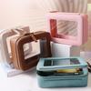 SANHECUN Toiletry bag waterproof cosmetic organizer with handle large opening for travelling (Blue) view 4