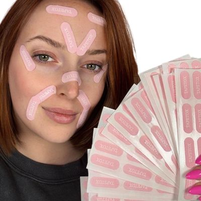 TapeTox Face Tape for Wrinkles  480 Pre-Cut Wrinkle Patches for Forehead, Crows Feet, Smile Lines  Overnight Lifting Tape  Latex-Free, Non-Toxic  30-Day Wrinkle Smoothing Challenge