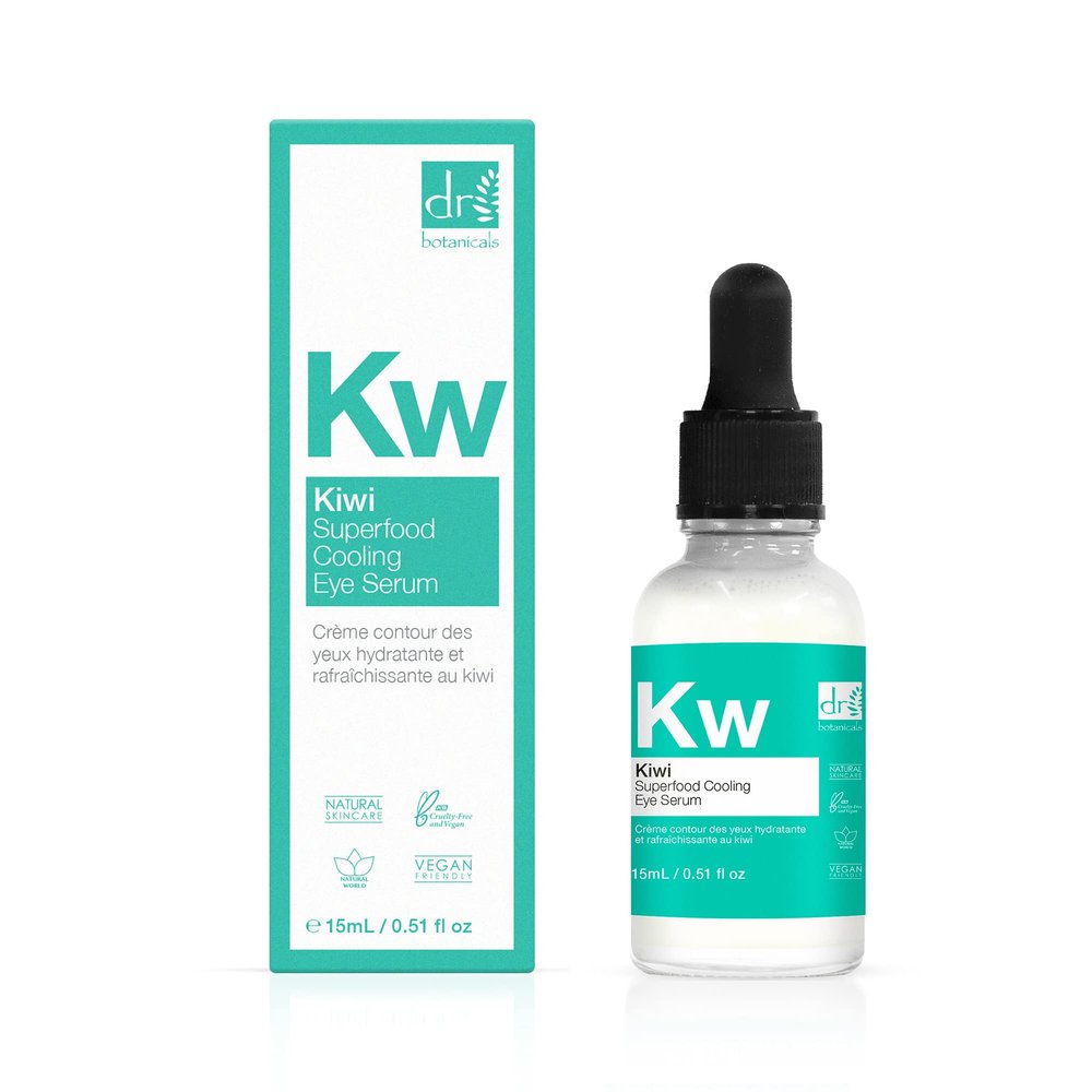 Dr Botanicals Refreshing Eye Cooling Serum with Vitamin C, Kiwi Fruit Oil to reduce Wrinkles, skin imperfections. Hydrating, Brightening and promotes Youthful Skin 15 ml / 0.5 Fl oz