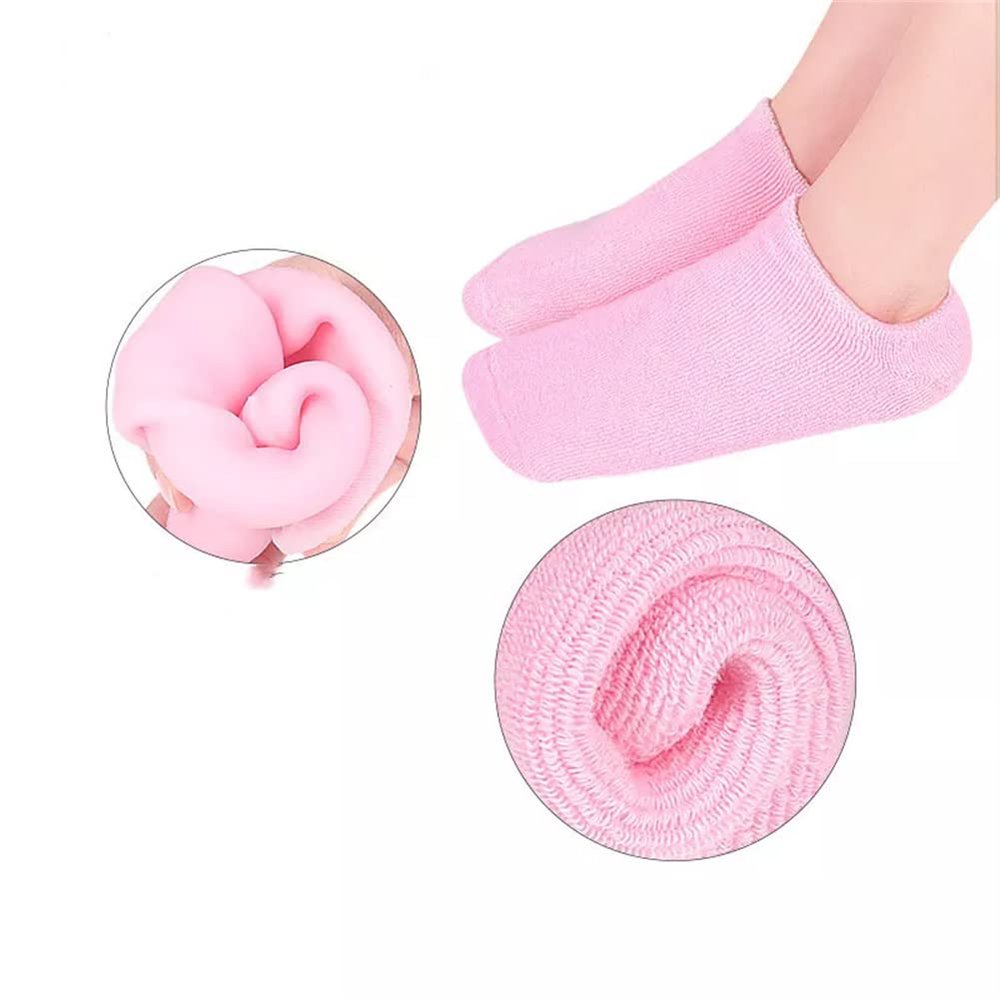 WalTok Socks Moisturizing Overnight, Cotton Spa Gel Moisture Short Socks Gel Inner Lining Infused with Essential Oils, Best for Repairing Softening Dry Cracked Feet Skins
