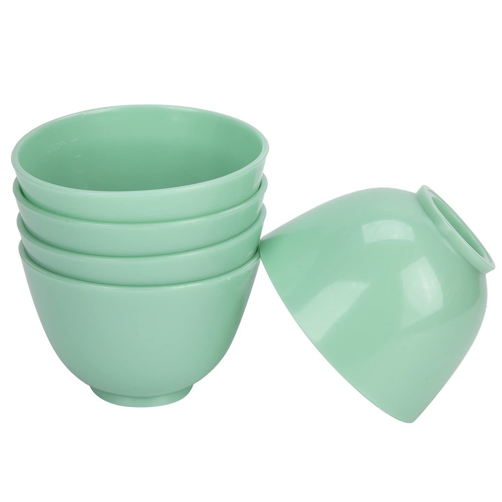 5pcs DIY Facial Cream Masks Mixing Bowl Mud Membrane Bowl PVC Home Anti Impact Facial Cream Bowl Light Green for Home Salon Use