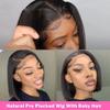 13x6 Brazilian Straight Short Bob Wig HD Transparent Lace Front Human Hair Wigs For Women Pre Plucked With Baby Hair Natural Hailine Glueless Straight Short Wig 150% Density 10Inch view 2