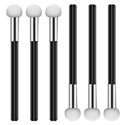 6 Pcs Foundation Sponge Powder Brush Makeup Puff Sponge with Handle Mushroom Makeup Sponges Concealer Sponge Makeup Brush Eye Makeup Applicator Eyeshadow Brushes for Women Girls (Black)