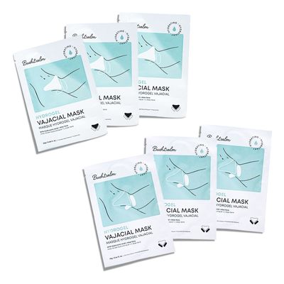 Bushbalm Hydrogel Vajacial Mask - Hydrating Mask with Hyaluronic Acid and Aloe Vera to Cool and Soothe Skin Post-Hair Removal, 3 Full Masks Set