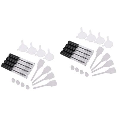 Beaupretty 8pcs Empty Mascara Tube Set with Eyelash Wands Funnels Pipettes Mascara Container for Custom Blends and Storage for Eyelash and Oil