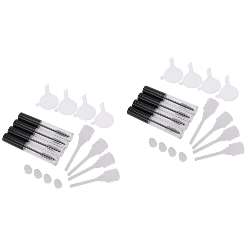 Beaupretty 8pcs Empty Mascara Tube Set with Eyelash Wands Funnels Pipettes Mascara Container for Custom Blends and Storage for Eyelash and Oil