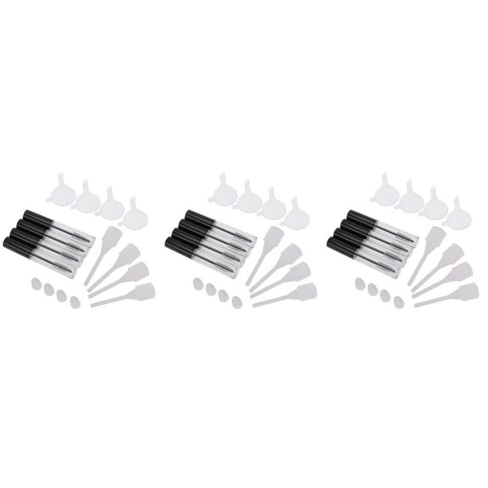 Beaupretty 12pcs Empty Eyelash Tube Set with Lid Eyelash Wands Funnels Pipettes for Mascara for Storing Mascara
