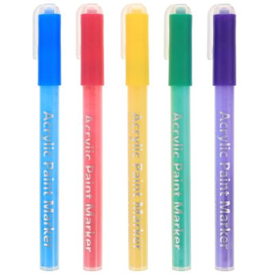 Beaupretty 5pcs Nail Art Pens Fine Paint Markers for Manicure Professional Nail Design Tools for Drawing Dotting and Detailing Lightweight and Portable