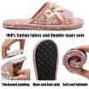 3 Pairs Floral Cotton House Slippers for Women, Open Toe Indoor Slippers Comfortable Washable Portable Foldable Guest Travel Hotel Airplane Spa Slippers view 3