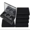 Plastic Eyeshadow Palette Empty Makeup Palette with Mirror 3 Grids Round Eyeshadow Pans Case with 26.5mm Plastic Pan Eye Shadow Case Box for Eyeshadow Blush Lipstick Powder Pigment Black 6 Pack view 1