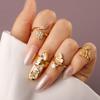 Rumtock Women Manicure Nail Cap Statement Crystal Beads Ring Jewelry for Women Girls view 2