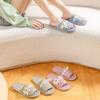 biroris 3 Pairs Floral Cotton House Slippers for Women, Open Toe Indoor Slippers Comfortable Washable Portable Foldable Guest Travel Hotel Airplane Spa Slippers view 4