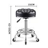ZHOUXIAO Rolling Swivel Massage Salon Stool with Wheels and Thicker Seat Padding, Adjustable Height PU Leather Bar Stool Office Shop Stool with Footrest SPA Stool Hairdressin Coffee view 2