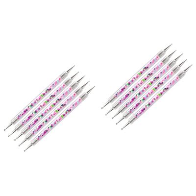 minkissy 10pcs Dual-ended Nail Art Pen Rhinestone Applicator Lightweight and Nail Painting Tools for Home and Professional Use