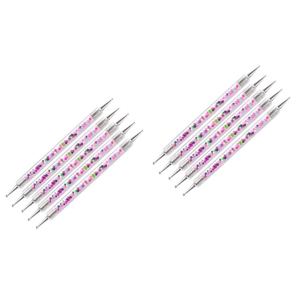 minkissy 10pcs Dual-ended Nail Art Pen Rhinestone Applicator Lightweight and Nail Painting Tools for Home and Professional Use