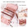 LumiSyne 4 In 1 Detachable Toiletry Bag Hanging Roll-Up Makeup Bag Large Capacity Travel Wash Bag Mesh Cosmetic Bag Portable Foldable Toiletry Bag Waterproof Cosmetic Organizer Bag For Travel Daily view 2
