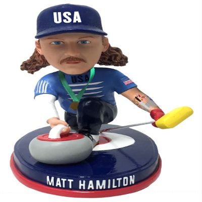 Bobbleheads Matt Hamilton Curling Olympics Team USA 2022 Long Hair