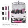 Double-Layer Travel Case for Dyson Airwrap, Shark Flexstyle Travel Carrying Case, Waterproof Portable Storage Bag for Dyson & Shark Hair Dryer/Styler/Airwrap/Attachments, Gift for Women (Pink) view 2
