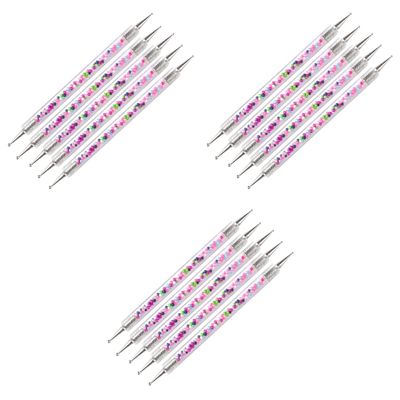 Beaupretty 15pcs Dual-ended Nail Art Dotting Pen Nail Painting Tools for Professional Home Use for Accessories Easy to Carry Use