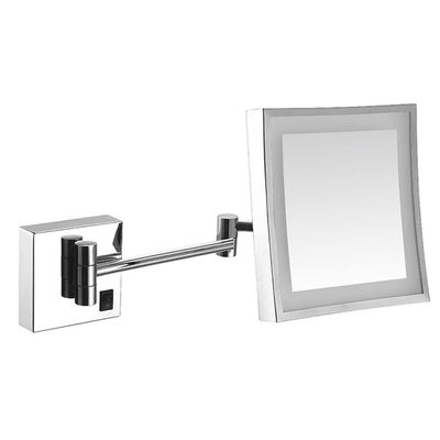 Feiyxu Wall Mounted Lighted Vanity Mirror with Lights,3X Magnifying Bathroom Makeup Mirror,8 Inch Bathroom with Light Mirror,Folding Telescopic Makeup Mirror for Home Makeup, Shaving