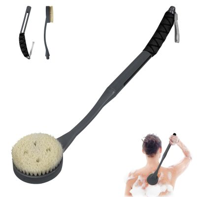 Back Brush Long Handle for Shower, 20.5 Bath Brush, Back Scrubber, Shower Body Brush with Curved Handle for Elderly Disabled, Limited Mobility, Frozen Shoulder,Men and Women